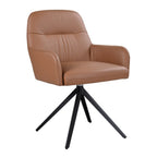 Calvix Leather Swivel Arm Chair Cogna