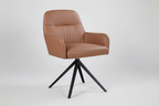 Calvix Leather Swivel Arm Chair Cogna