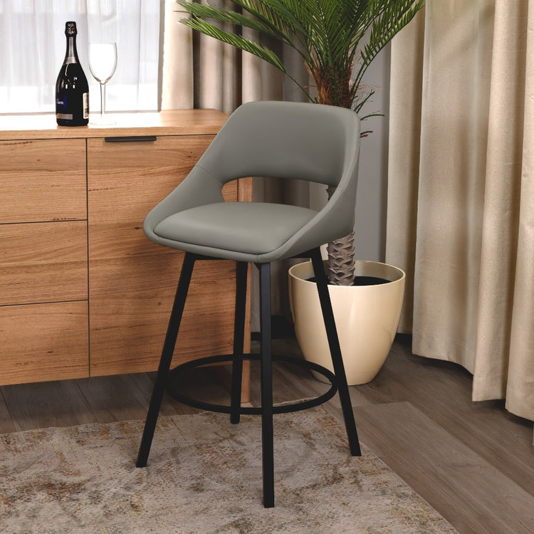 DISTRICT PU BAR CHAIR 49.5X49.5X93CM-L.GREY
