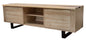 Black Resin Natural Timber TV Unit