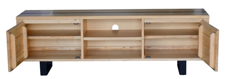 Dorivix Black Resin Natural Timber Dining Table Room Set