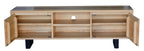 Black Resin Natural Timber TV Unit