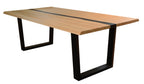 Dorivix Black Resin Natural Timber Dining Table Room Set