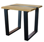 Dorivix Black Resin Natural Timber Dining Table Room Set