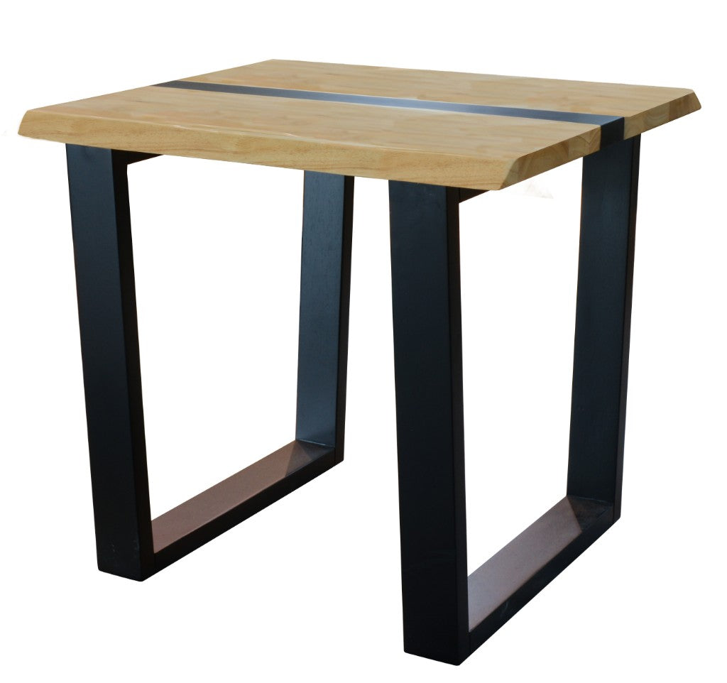 Dorivix Black Resin Natural Timber Dining Table Room Set