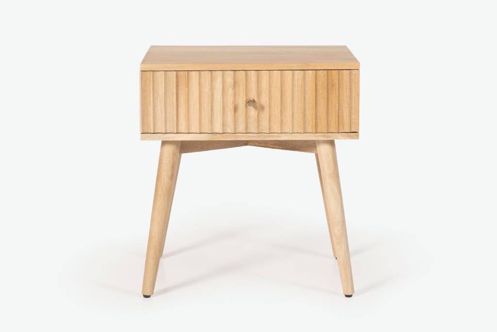 OFFO FLUTE 1 Drawer Bedside Table Natural