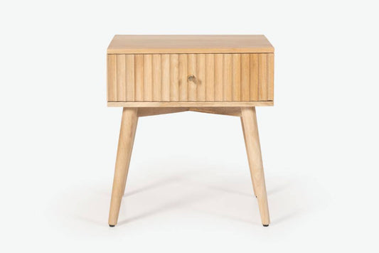 OFFO FLUTE 1 Drawer Bedside Table Natural