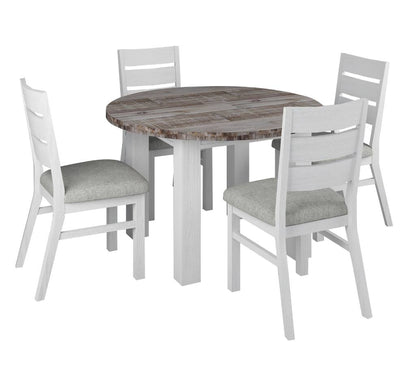 Homestead Round 120cm Dining Table 5PC Set-Vivid White