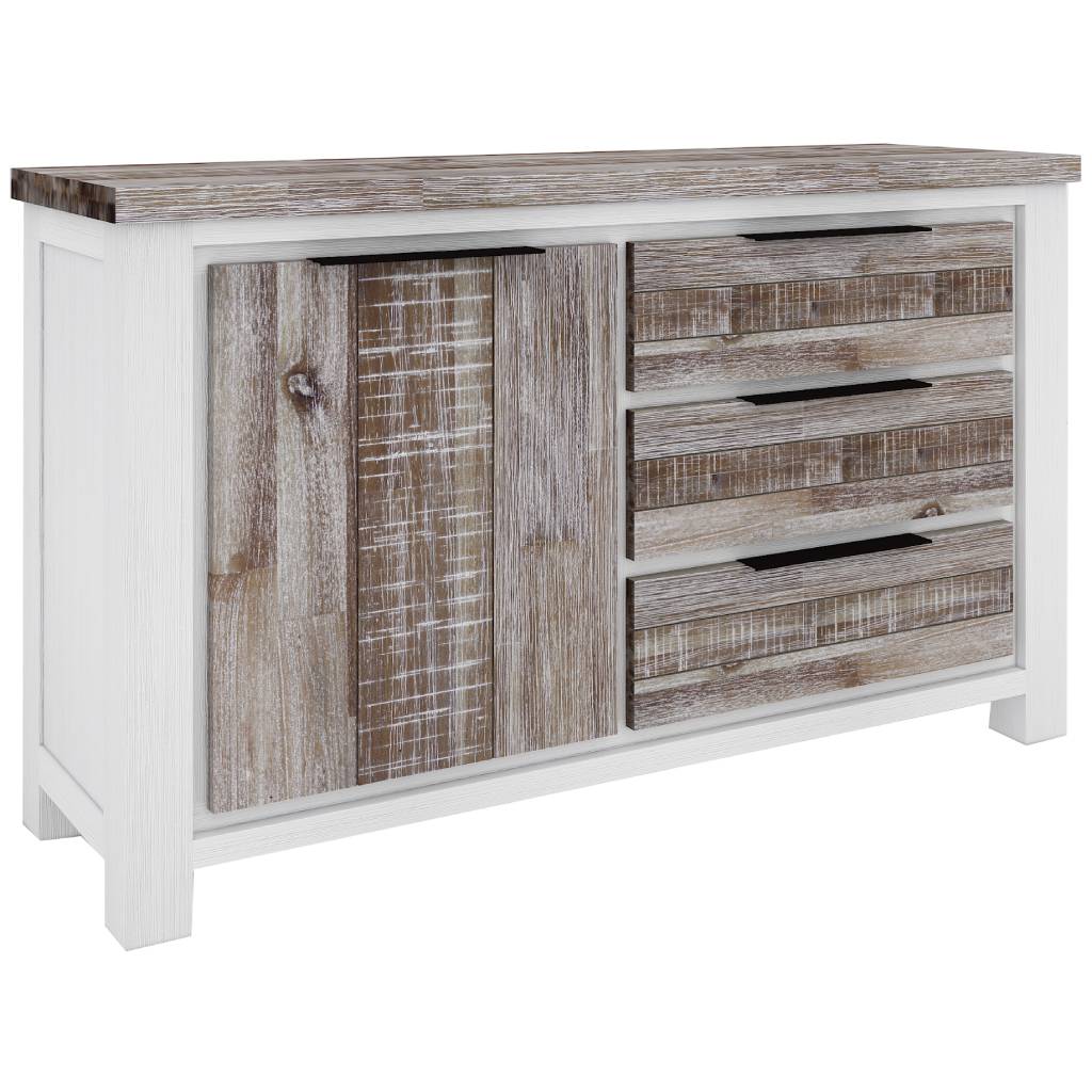 OFFO Homestead 145cm 1 Door / 3 Drawer Buffet-Vivid White