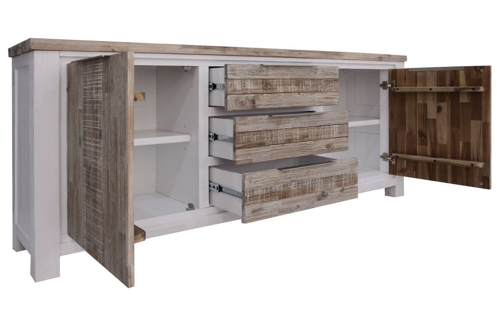 Homestead 200cm 2 Drawer/ 4 Drawer Buffet-Vivid White