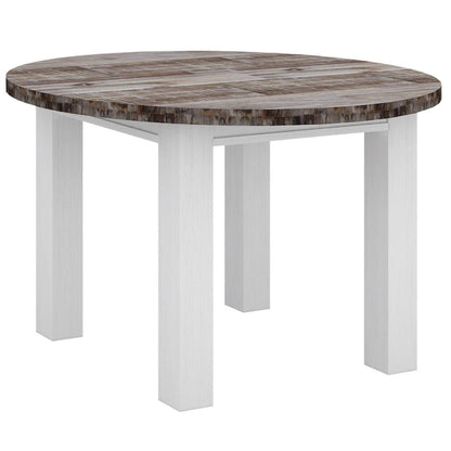 Homestead Round 120cm Dining Table 5PC Set-Vivid White