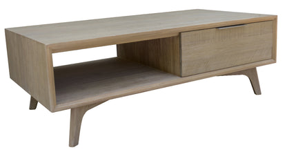 Larysen Drawer Timber Coffee Table-Smoke