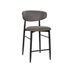LOUIS FAB BAR CHAIR 55X52X94CM-DARK GRY/BLK