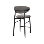 LOUIS FAB BAR CHAIR 55X52X94CM-DARK GRY/BLK
