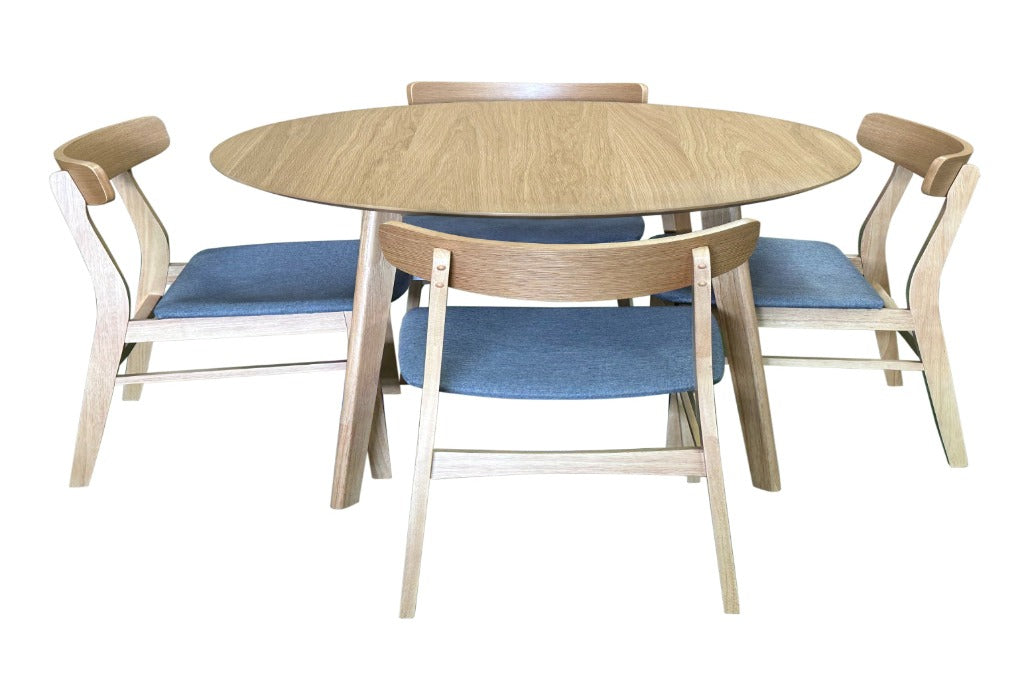 Malone 5PC Round Dining Table Set-Natural