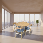 Malovix 5PC Round Dining Table Set-Natural