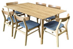 Malovix 7PC Rectangular Dining Table Set-Natural