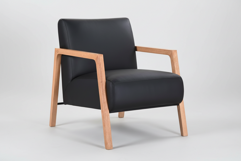 Masovix Leather Arm Chair Black