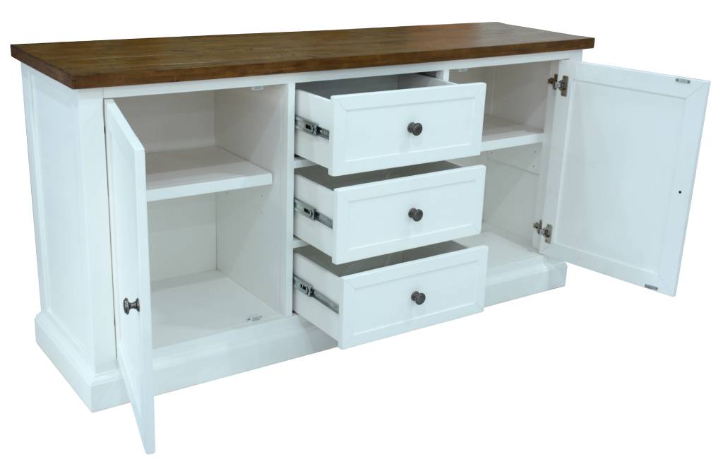 OFFO Montreal 165 cm 2 Drawer/ 3 Drawer Buffet- Natural Top Oak White