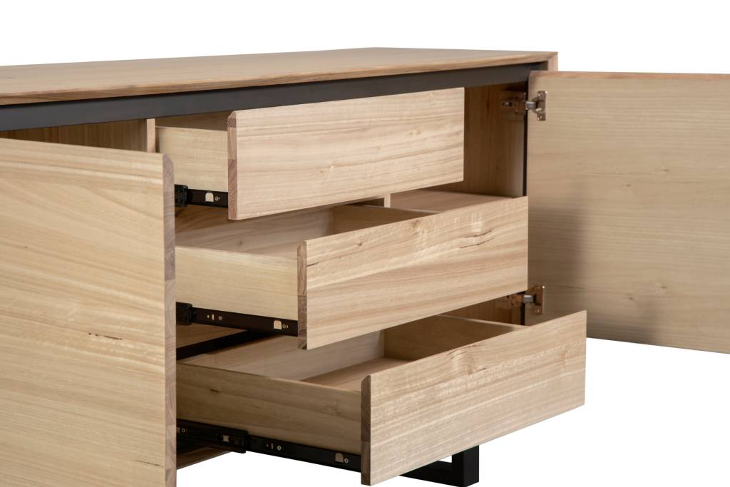 OFFO Ohio Kiri Wood 180 cm 2 Drawer /3 Drawer Buffet-Natural Top