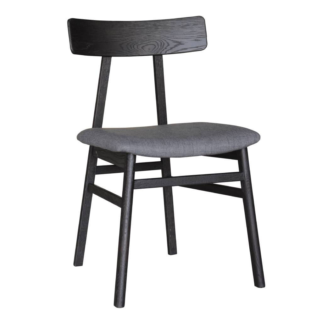 PATCHWOOD DIN CHAIR FAB SEAT 49X50.6X80CM-BLK