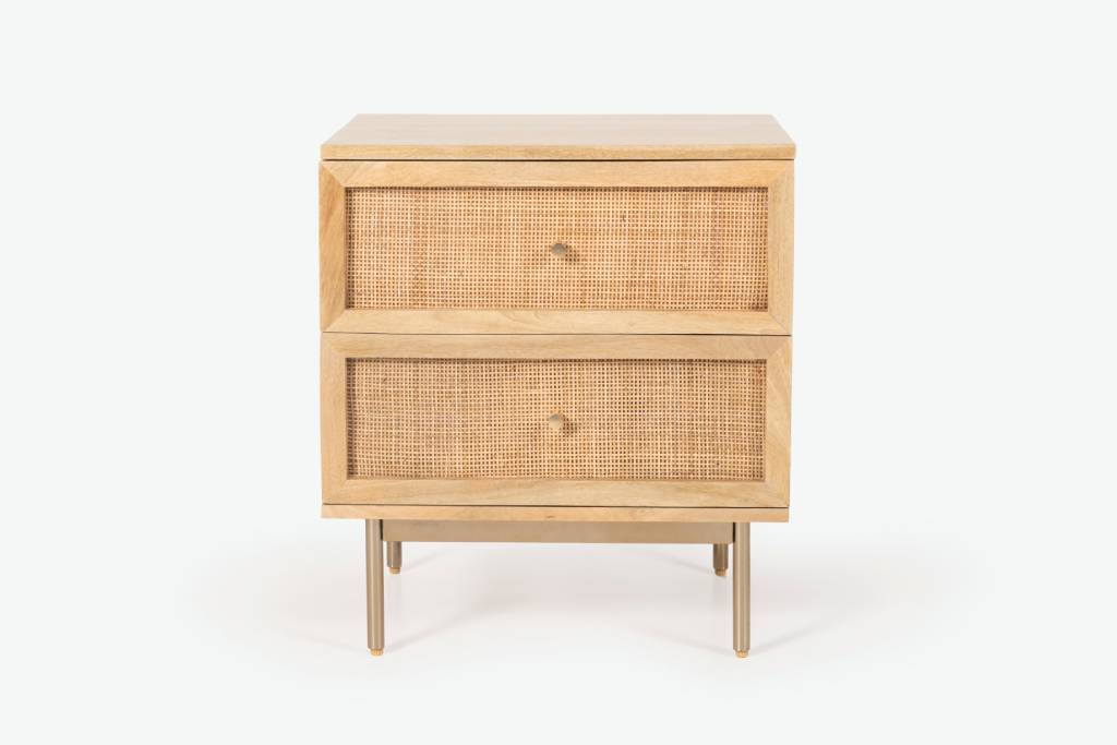 OFFO RAPHIA 2 Drawers Bedside Table  Natural