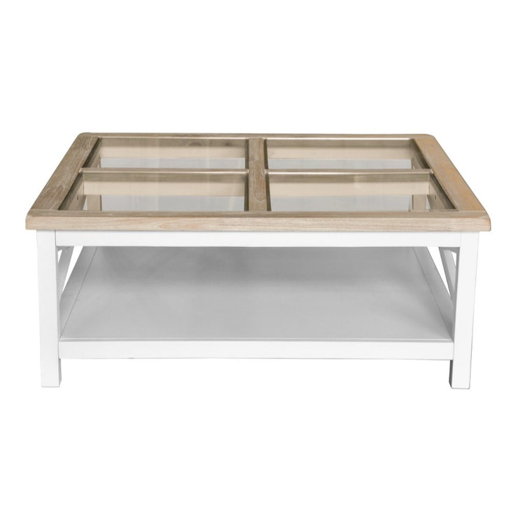 Shellvix Square Coffee Table Light Oak Top