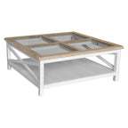 Shellvix Square Coffee Table Light Oak Top