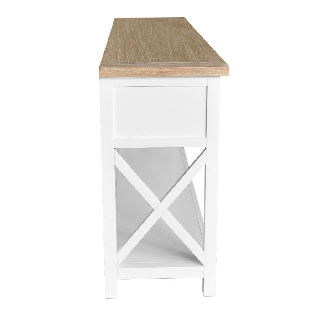 Shellwood 3 Drawer Console Hall Table Light Oak Top