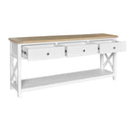 Shellwood 3 Drawer Console Hall Table Light Oak Top