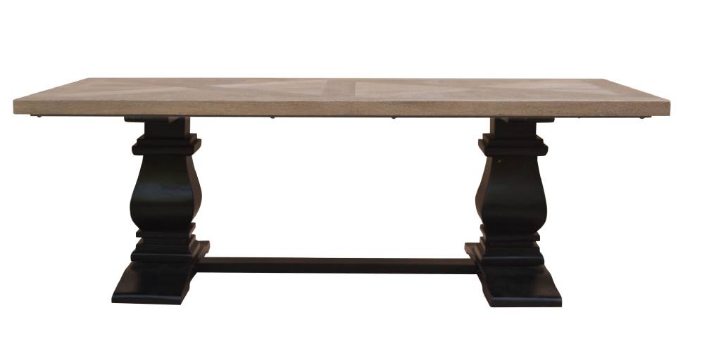 French Provincial Velino Parquetry Coffee Table - Oak Black