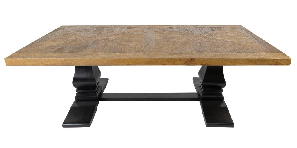 Velivix Parquetry 230cm Dining Table - Oak Black
