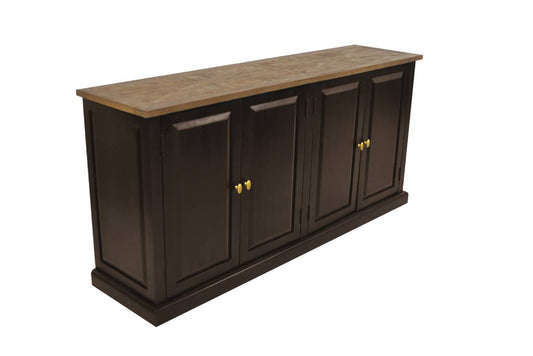 French Provincial Velino 4 Drawer Buffet / Sideboard - Oak Black