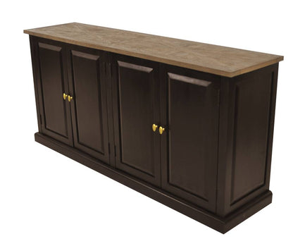 French Provincial Velino 4 Drawer Buffet / Sideboard - Oak Black