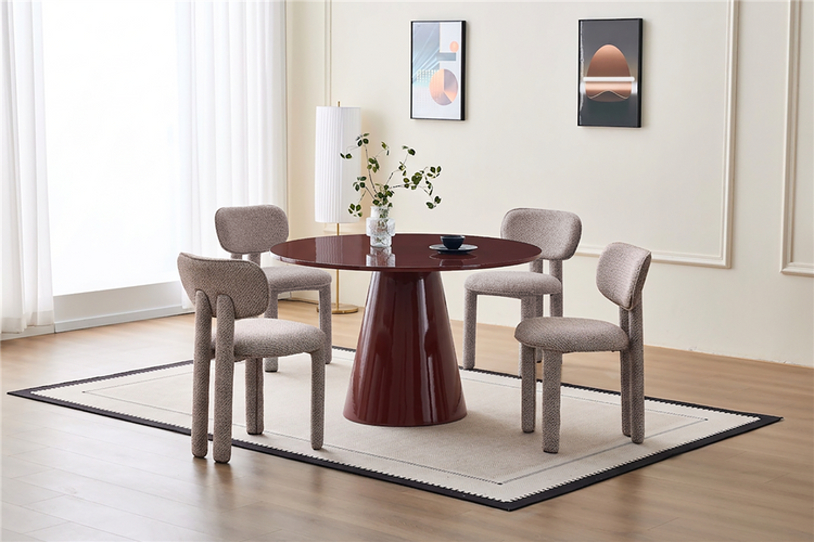 Fuegovix Round Dining Table & Chair-Cherry