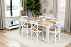 Shellwood Dining room with a wooden table and white chairs in a well-lit room.