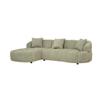 Albertavix Fabric 2Seater W/Chaise +3 Pillows-Pistachio