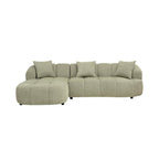 Albertavix Fabric 2Seater W/Chaise +3 Pillows-Pistachio