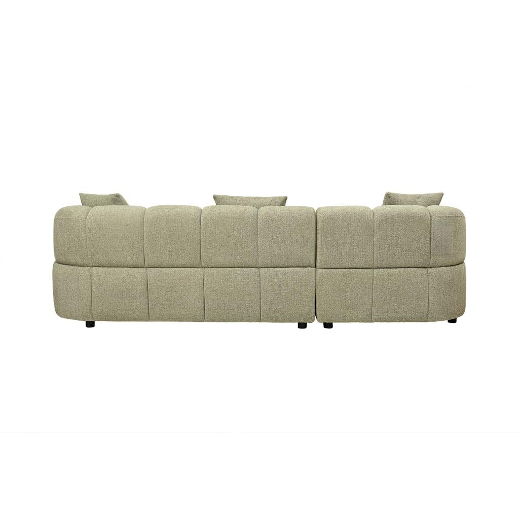 Albertavix Fabric 2Seater W/Chaise +3 Pillows-Pistachio