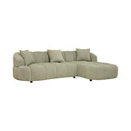 Albertavix Fabric 2Seater W/Chaise +3 Pillows-Pistachio
