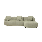 Albertavix Fabric 2Seater W/Chaise +3 Pillows-Pistachio