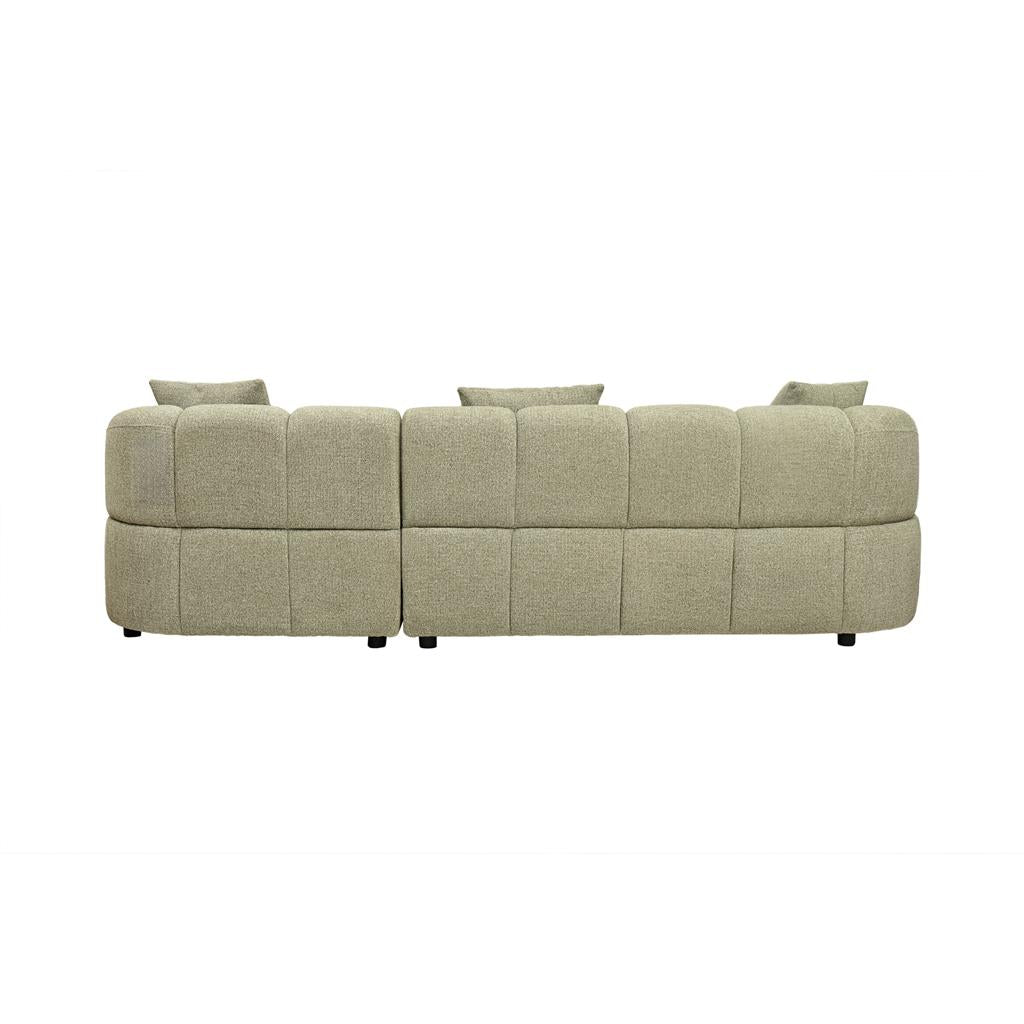 Albertavix Fabric 2Seater W/Chaise +3 Pillows-Pistachio