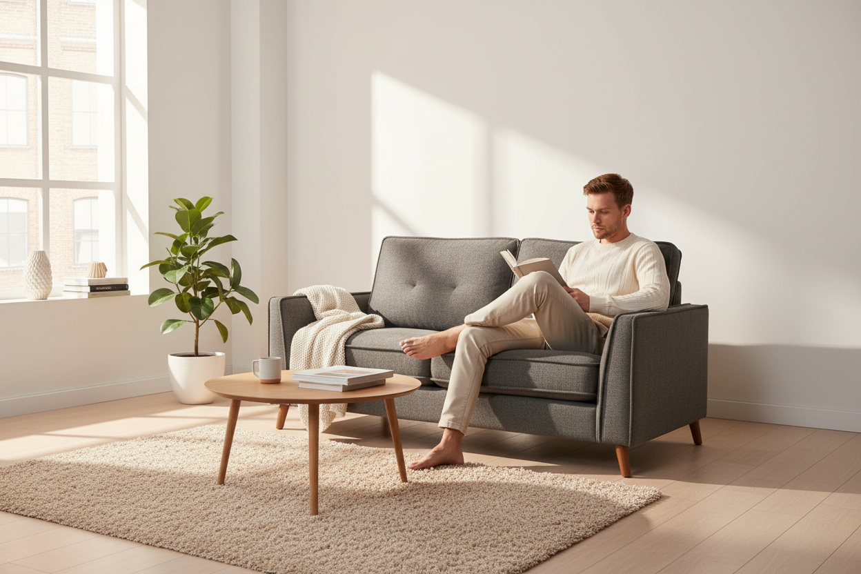 Alex Sofa Collection – Mid-Century Elegance for Modern Living 2 Seater Sofa- Anthraccite