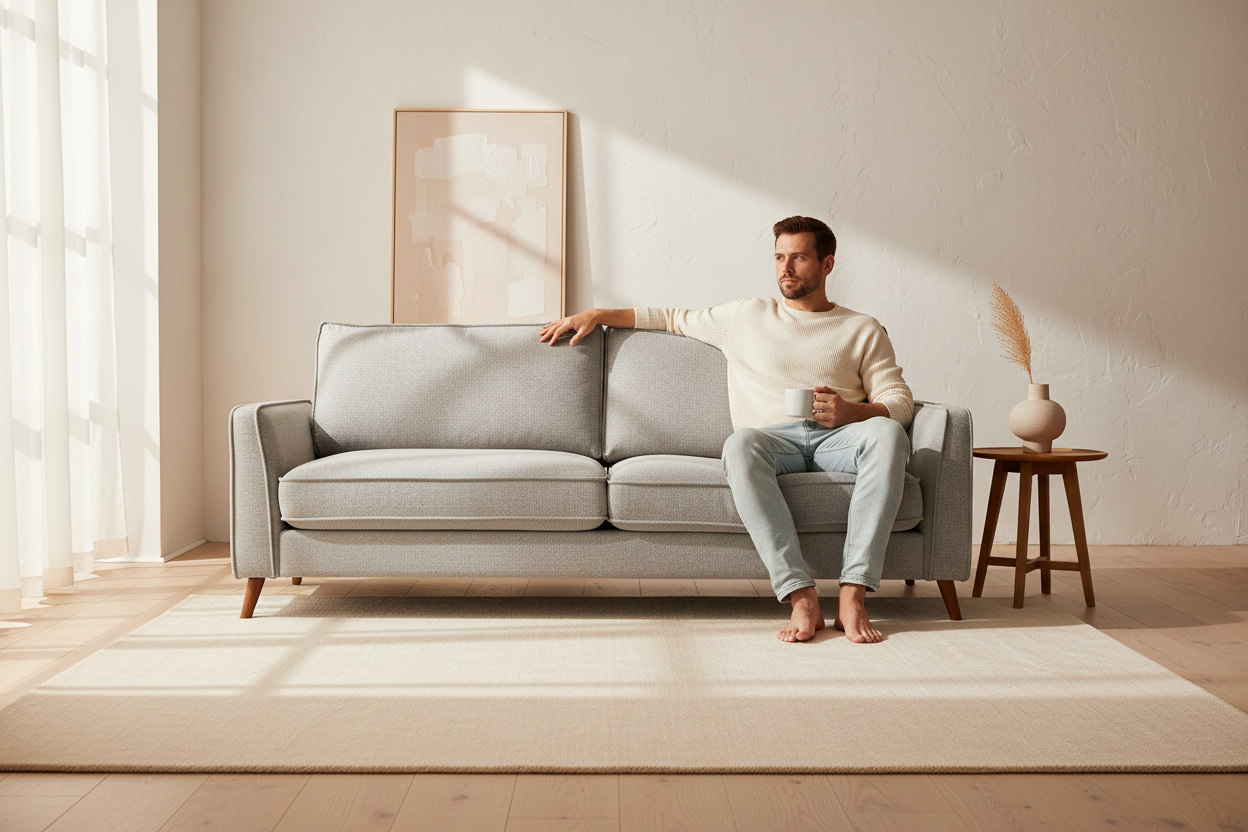 Alex Sofa Collection – Mid-Century Elegance for Modern Living 3 Seater Sofa-Glacier