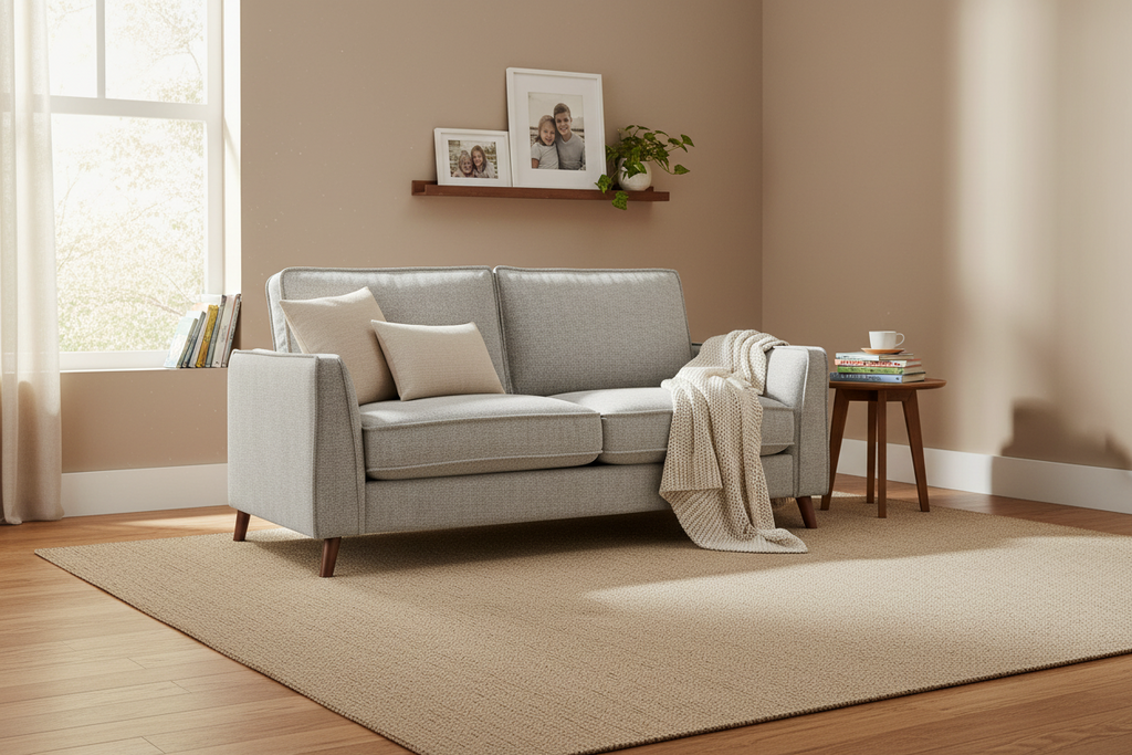 Alex Sofa Collection – Mid-Century Elegance for Modern Living 2 Seater Sofa-Glacier