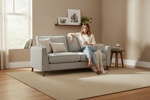 Alex Sofa Collection – Mid-Century Elegance for Modern Living 2 Seater Sofa-Glacier