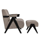 Atlavix Fabric Accent Chair+ Stool