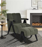 Atlavix Fabric Accent Chair+ Stool
