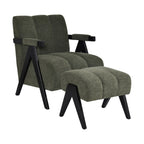 Atlavix Fabric Accent Chair+ Stool