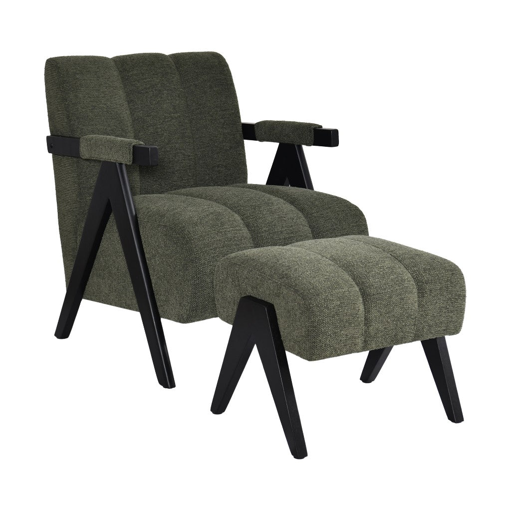 Atlavix Fabric Accent Chair+ Stool